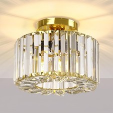 Plafonnier Doré en Cristal