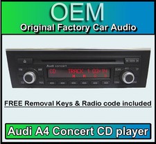 Audi A4 Lecteur CD Stéréo Avec Code Radio Audi Concert Autoradio Argent Boutons