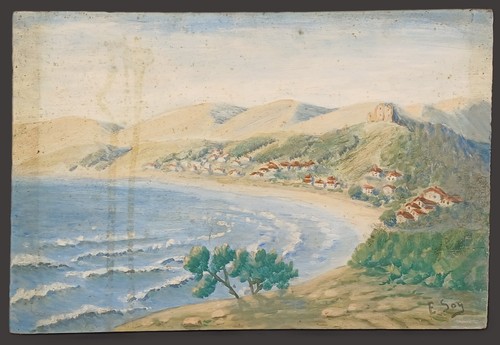 Huile sur bois paysage - , marin