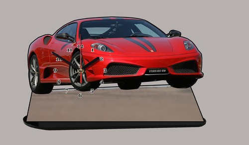 Horloge miniature ferrari - horloge, miniature,