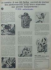PUBLICITE PAILLARD BOLEX CAMERA 8MM H8 REFLEX PROJECTEUR DE 1965 FRENCH AD PUB