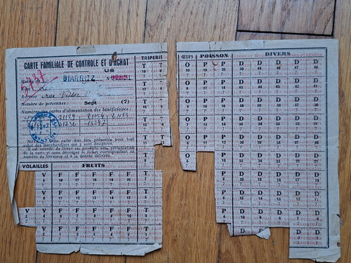 Rationnement feuille de - -,