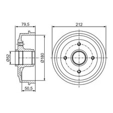 Tambour de frein arrière pour