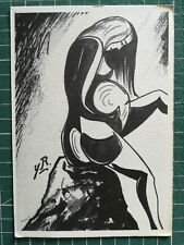 uv150 CPM dessin modèle féminin - femme enceinte par Yvon Roux