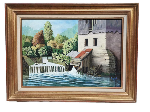 Ancien tableau huile - tableau,