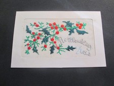 Carte postale ancienne brodee