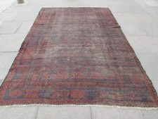 Ancien Worn Traditionnel Main Fabriqué Oriental Marron Rouge Laine Moquette