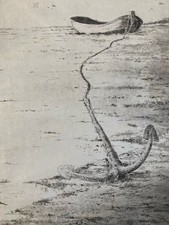 Belle Gravure Bateau Ancre