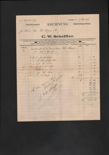 Leipzig invoice 1877 w - leipzig,, c.