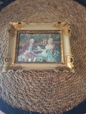 Tableau Miniature Du XIX Eme  sur ivoire Scène Romantique Femme Courtisé 