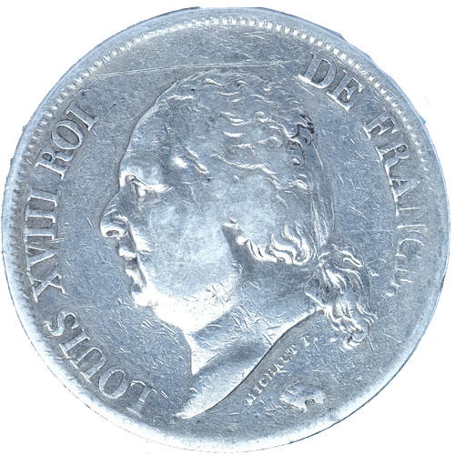 Louis xviii francs - francs, 1823
