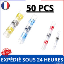 Kit Cosse Électrique Thermorétractable 50pcs Connecteur Manchon à Souder Étanche