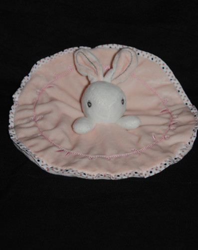 Doudou plat lapin - lapin, rose