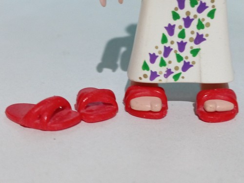Playmobil sandales rouges - x4,