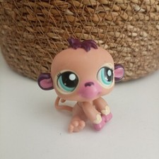 LITTLEST PETSHOP LPS #1925 HASBRO BEBE SINGE MONKEY CAPUCIN ROSÉ PRUNE YEUX VERT
