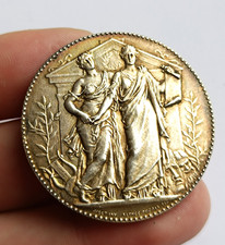 Médaille Art Nouveau argent ancienne 35g Dubois antique french silver medal