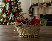 Corbeille à Vin Vintage en Fil Métallique Doré | Porte-Bouteille Tressé Élégant