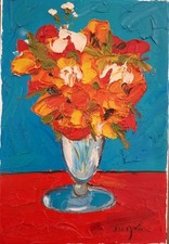 Pierre Ambrogiani - José-Maria AVILA né en 1952 "Vase de fleurs"