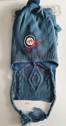 Bonnet garçon tricot bleu