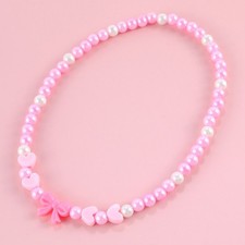 Filles Perles Collier Simulé Bowknot Collier de Perles pour Enfants Bijoux
