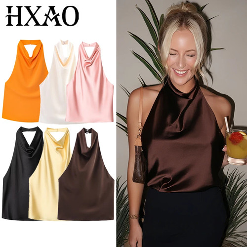 Haut femme licou satin - haut,