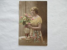 CARTE POSTALE ANCIENNE + - 1900 CPA FANTAISIE JEUNE FEMME FILLE ÉLÉGANTE GALANTE