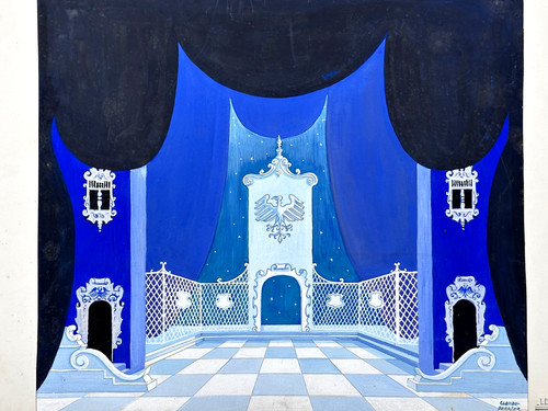 Dessin décor théâtre - dessin, de