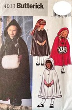🧵👗✂4013 PATRON BUTTERICK CREATIONS  CAPE AVEC OU SANS CAPUCHE  2 AU 8 ANS