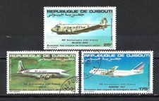 Avions Djibouti 1983 (46) Yvert n° PA 183 à 185 oblitérés used