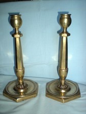 PAIRE BOUGEOIRS BRONZE EMPIRE 