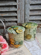 2 ANCIENNES BOITES EN TOLE A EPICES VINTAGE PUBLICITAIRE