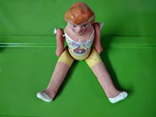 Jouet ancien poupée carton - jouet,