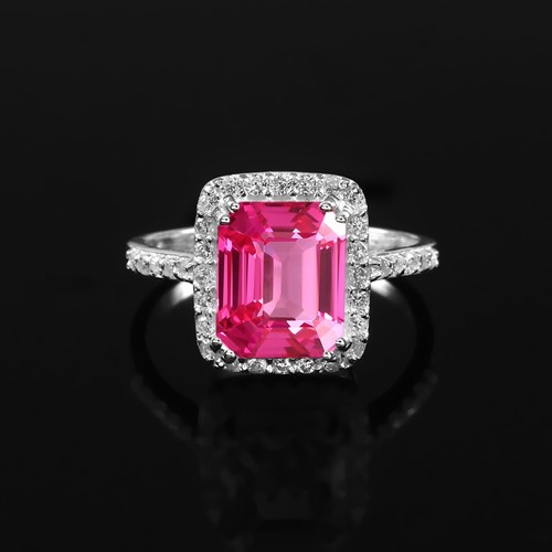 Bague saphir rose - bague, argent