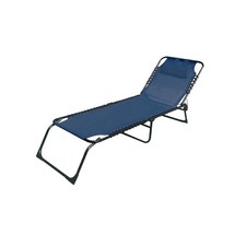 Marbueno Transat Pliable Acier Avec Coussin Jardin et Piscine 190X58X27 cm Bl