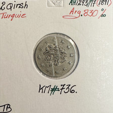 TURQUIE - 2 QIRSH 1891 (AH