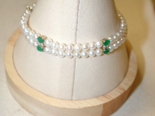 Bracelet double brin perle - en,
