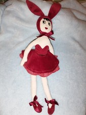 Doudou Peluche Poupée En Lapine Velour Bordeaux SEPHORA