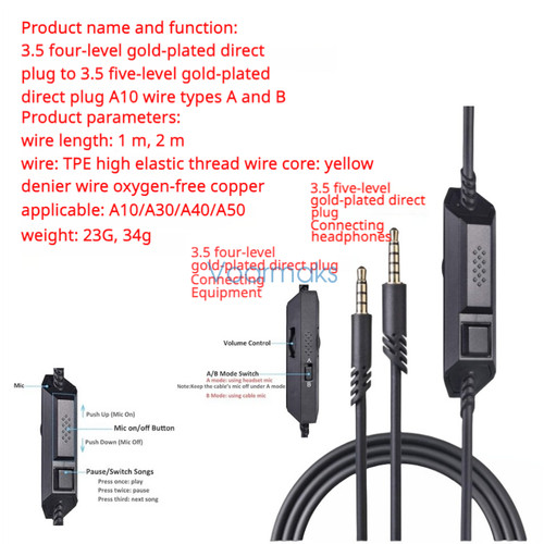 Audio cable for logitech astro - audio,