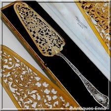 Fabulous French Sterling Silver 18k Gold Pie/Pastry/Fish Server w/box 