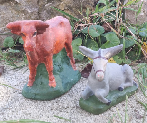 Santons pour creche - noel, l'ane