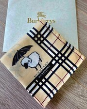Mouchoir en coton à carreaux beige mouton BURBERRY inutilisé 50 x 50 cm