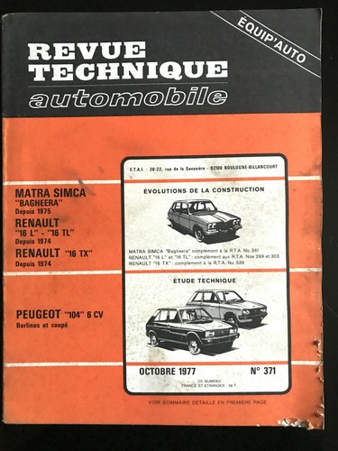 Rta 1977 peugeot - du, 10/1977;