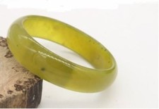 Magnifique Bracelet Jonc en Jade Vert Jaunâtre 60mm