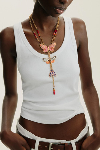 Collier papillon perles - collier, en