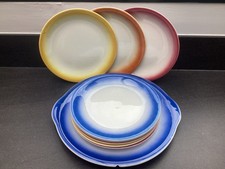 Rare service à gâteau / dessert en faïence Moulin des Loups Orchies