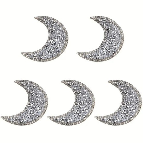 5pcs strass incrusté lune - strass,