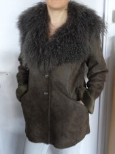 Veste Manteau fourré chaud marron Project Moda Vintage Classique 