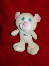 Doudou peluche ours écru rose