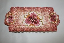 Beau plat à cake en faïence