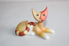 Figurine chat porcelaine